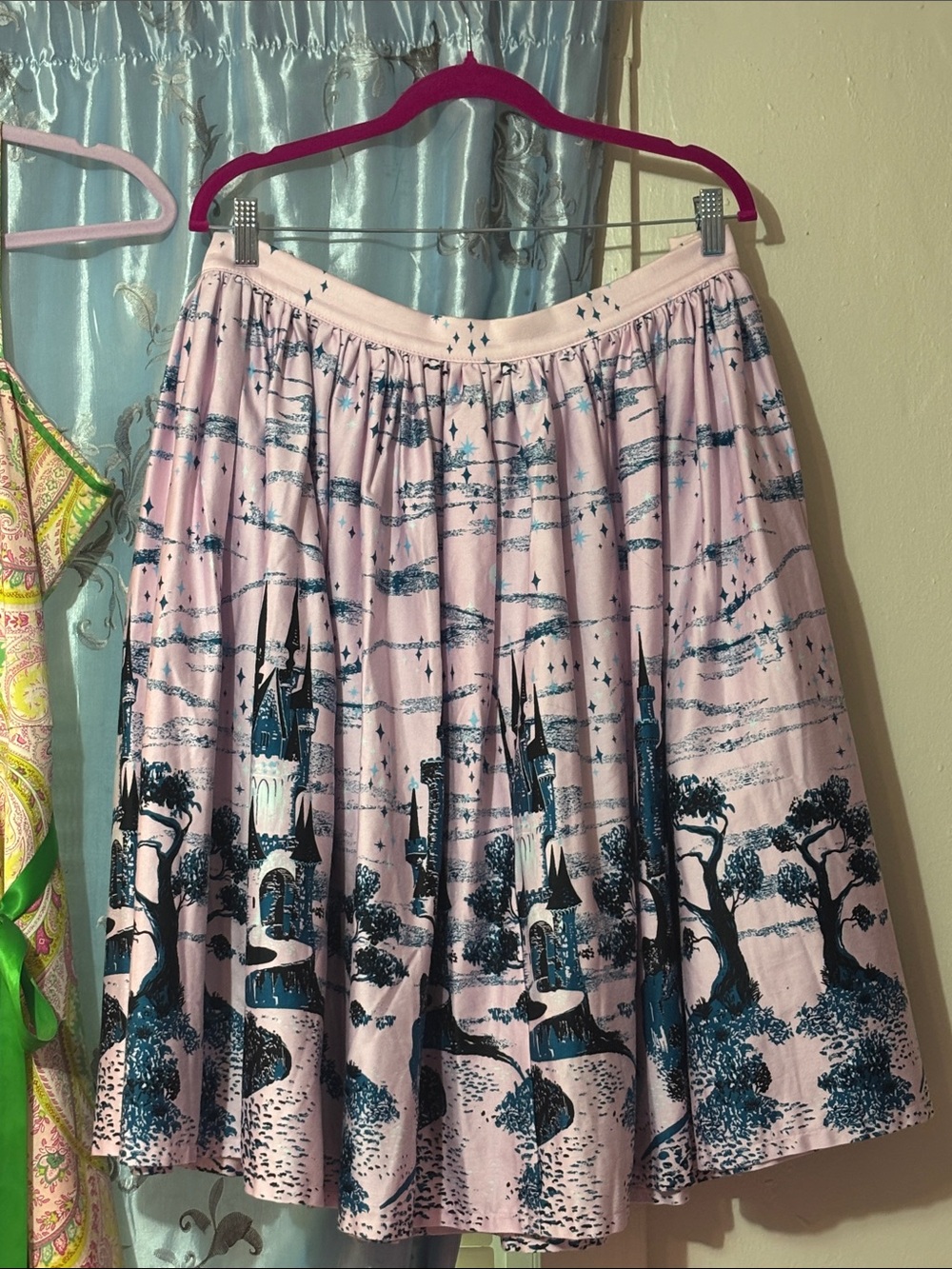 Pinup Couture Pink Castle Print Circle Skirt